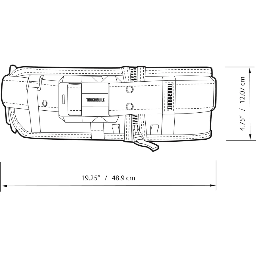 TOUGHBUILT Padded Belt with Heavy Duty Clip Buckle and Back Support Construction Work Belts TB-CT-41