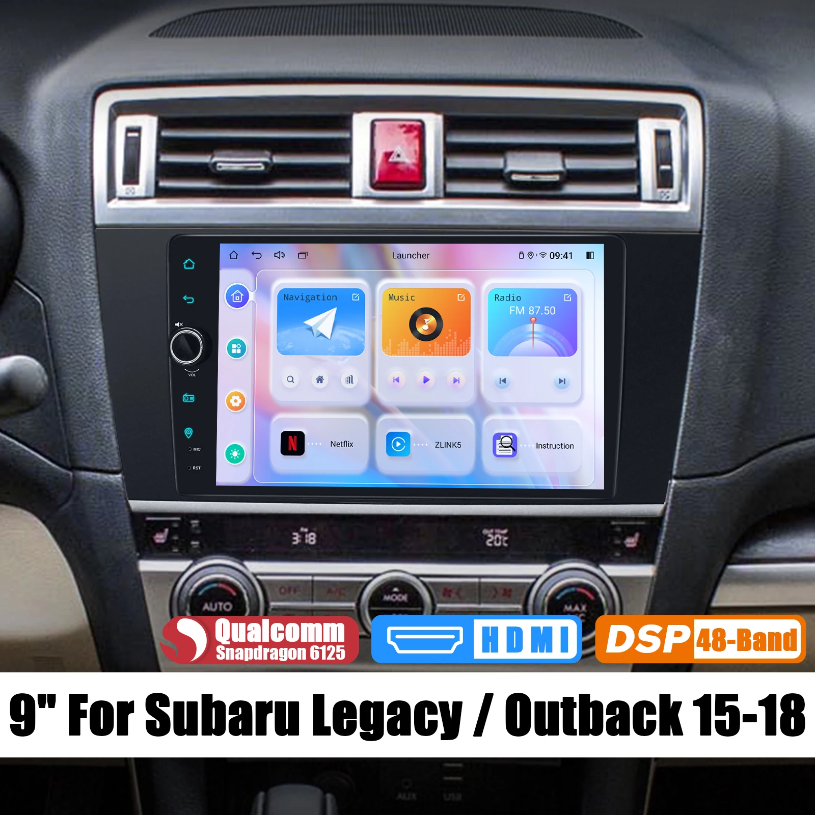 9 Inch GPS System Car Radio Stereo For Subaru Legacy Outback 2