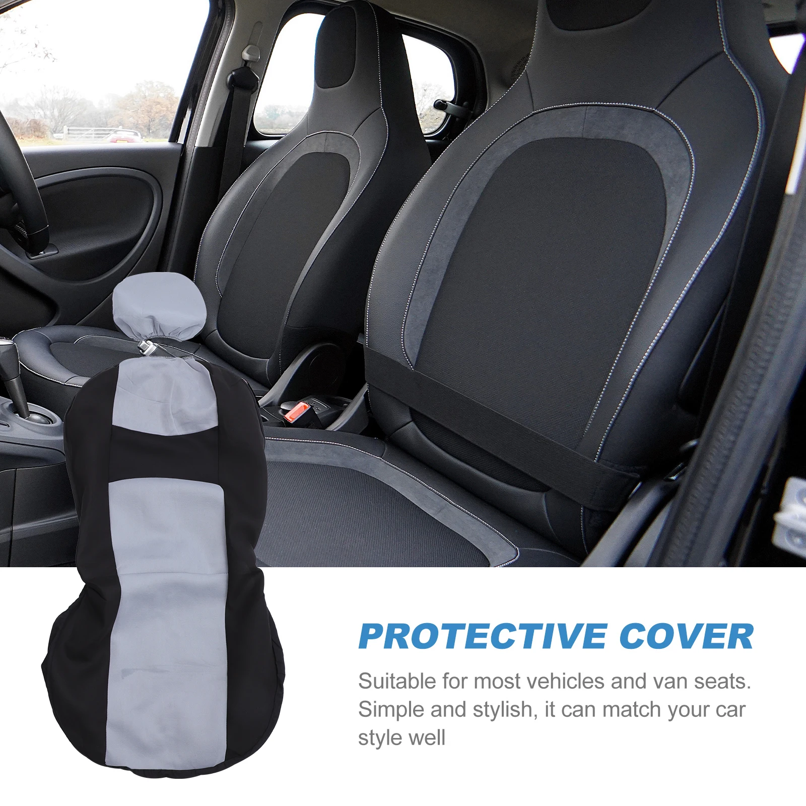 

4Pcs Car Seat Covers Strong Mesh Cloth Prevent Wearing Scratches Indentations Stylish Front Car Seat Cover Front Two-Seat Cover