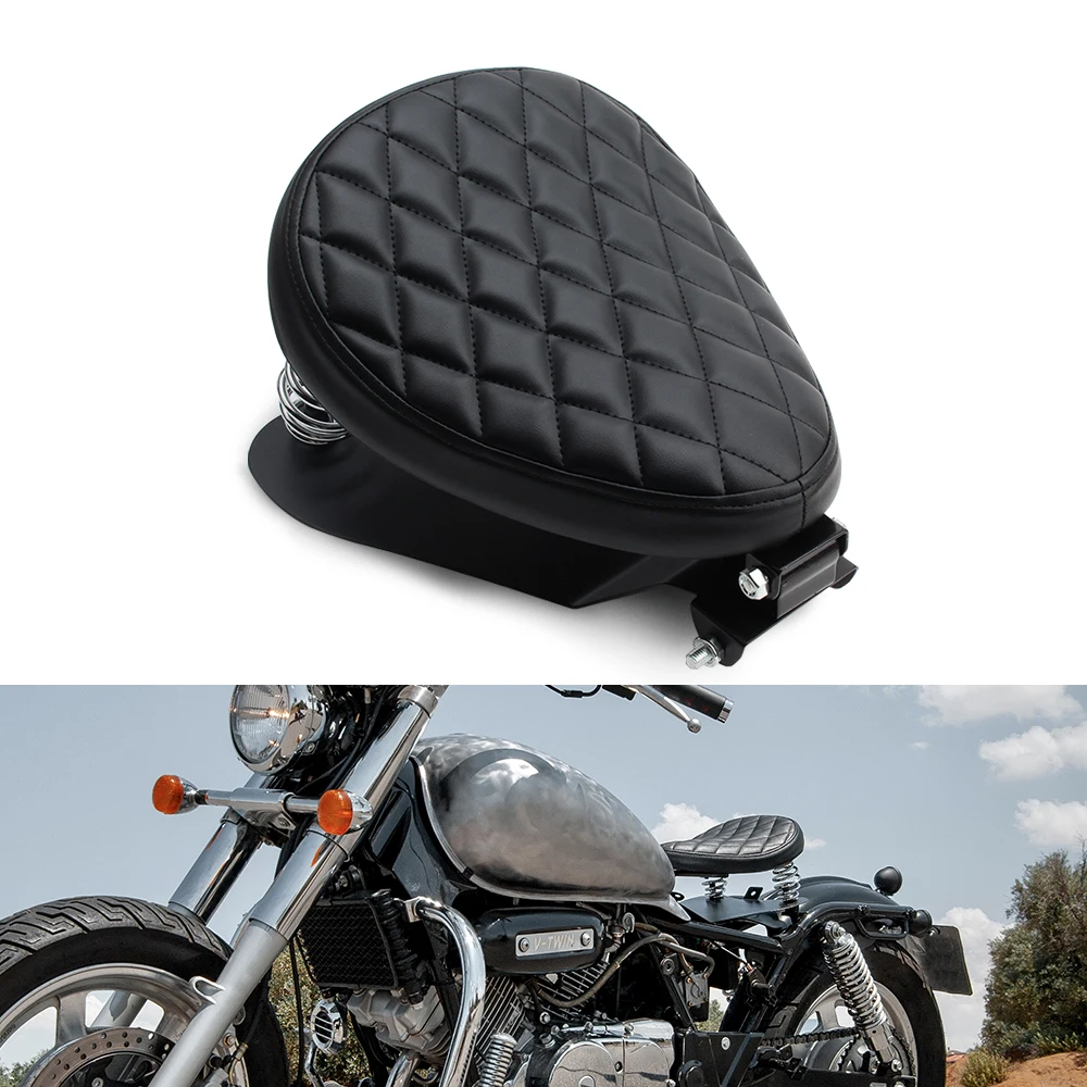 

1 SET Motorcycle Retro Leather Solo Seat 3" Spring Bracket For Harley Custom Chopper Sportster Bobber Honda Yamaha Kawasaki