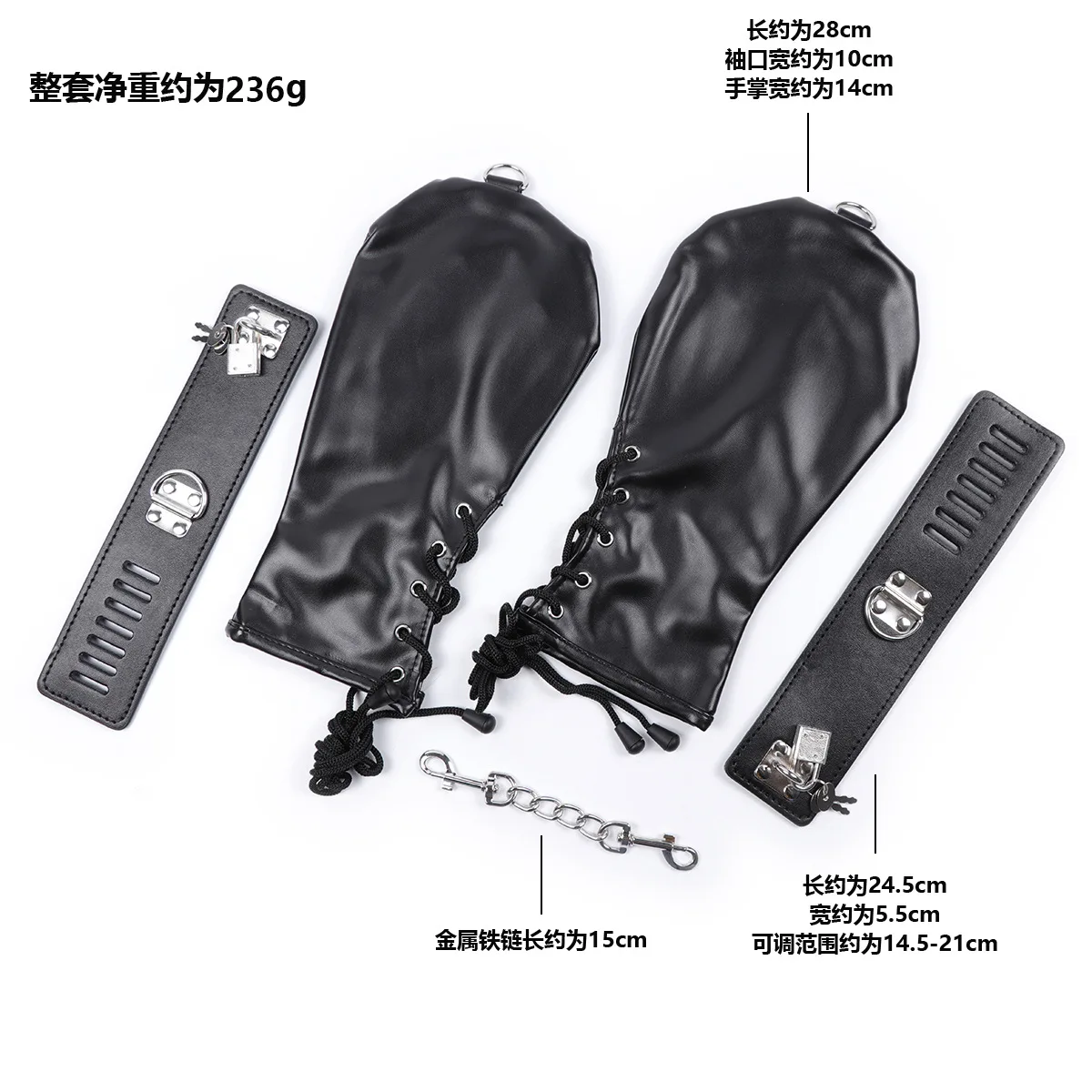 Couples Bdsm Bondage Sex Toys of Handcuffs/Mittens/Boot Booties, Leather Gloves Dog Paw Padded Fist Mitts Socks view 2