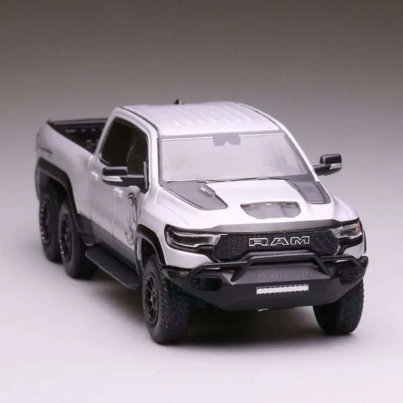 596 1/64 Chevrolet Impala NYPD x Dodge Ram 1500 TRX Hennessey Mammoth 6×6 with Working Lights Diecast Car Model - view 3