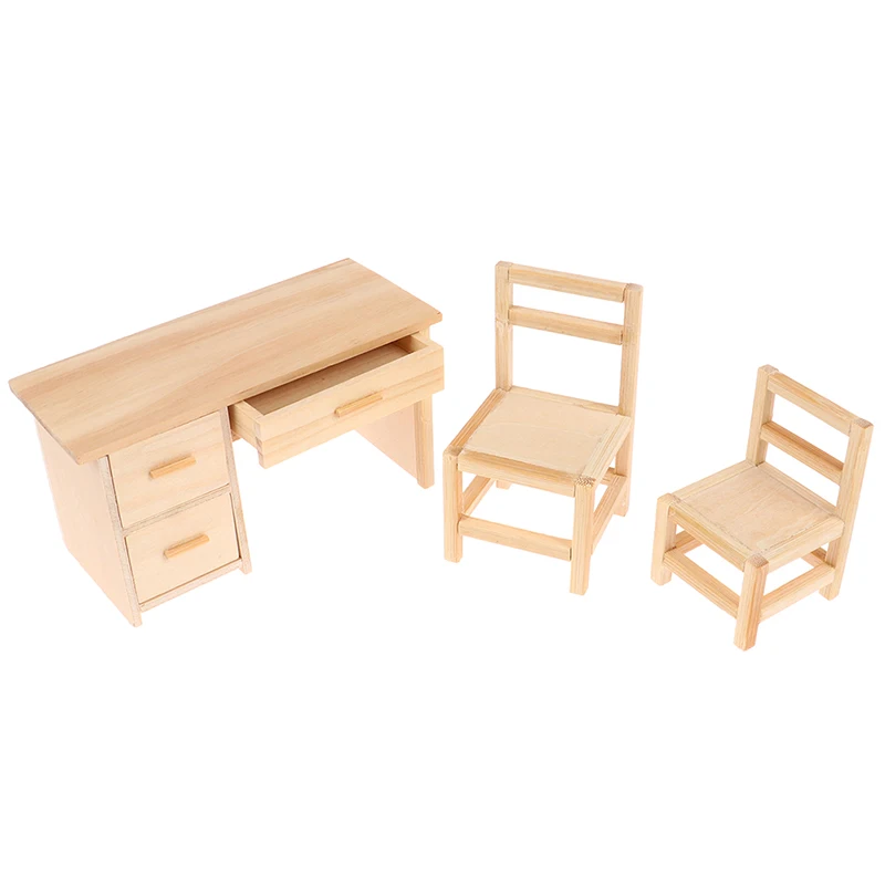 Dollhouse Miniature Simulation Mini Desk Chair Model Furniture Accessories For Doll House Decor Kids Pretend Play Toys DIY Gift