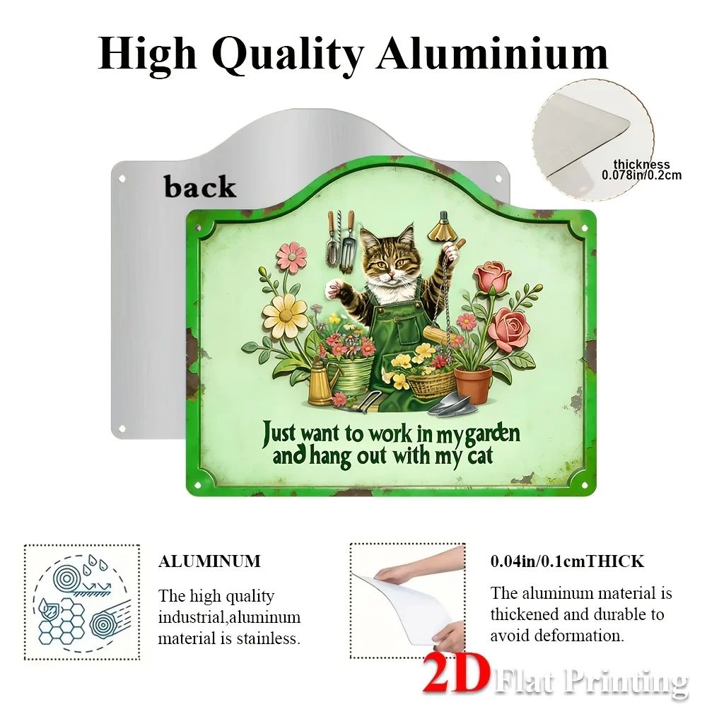 1pc, 2D Flat, Signs Metal Sheet Painting 
