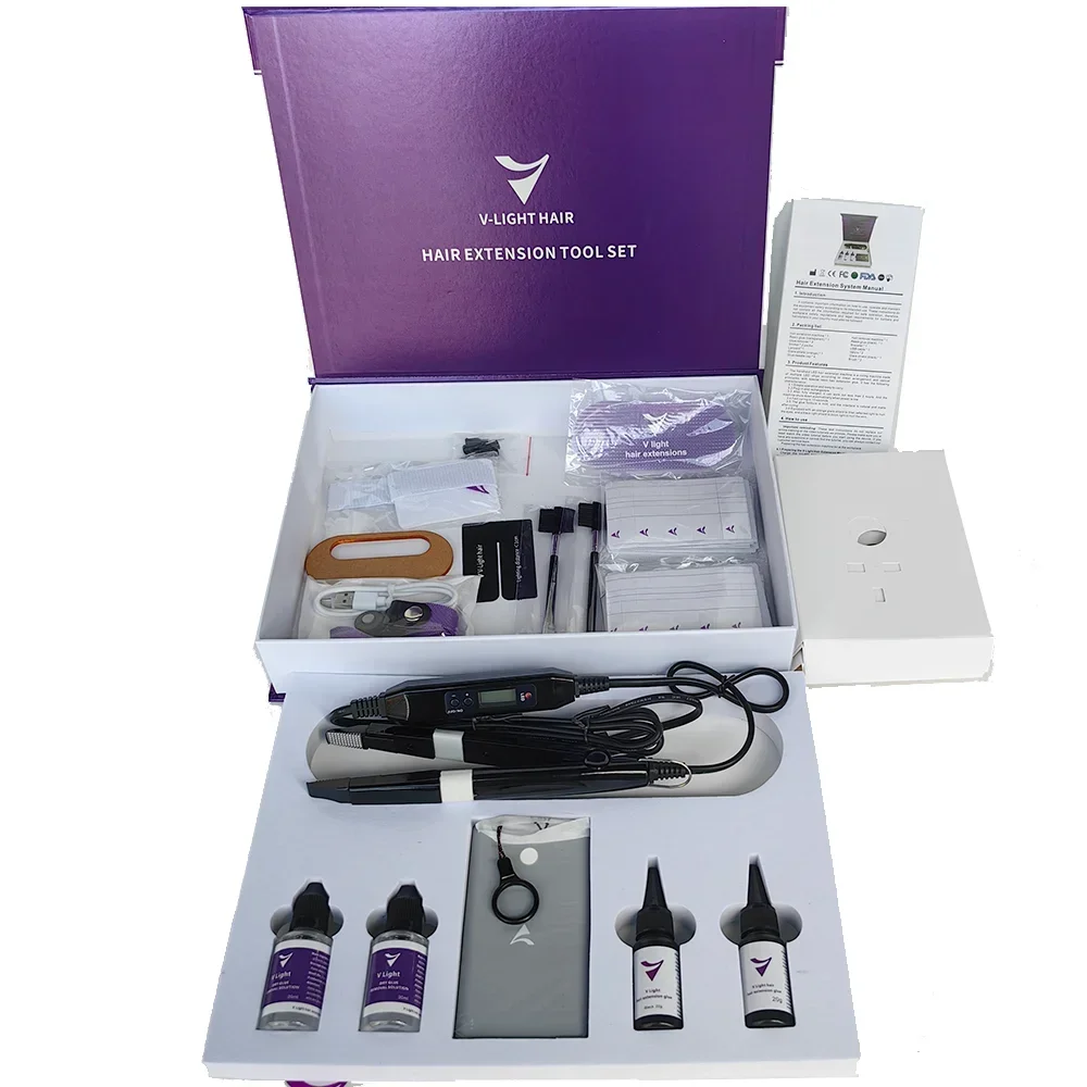 Original V-Light Technology Hair Extension Machine Wig Installation Kit Set Tools Kit Set With V Light Hair Extension Glue/2025