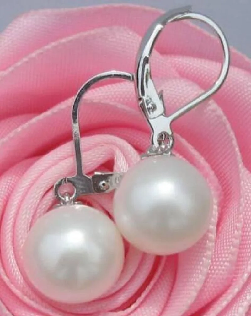 hot Huge AAAA++ 6-7mm 7-8mm 8-9mm 9-10mm  natural akoya white round Pearl Earrings  set  14k white gold