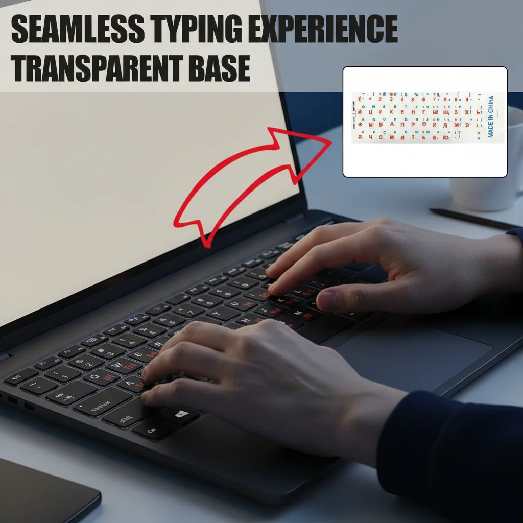 

Русские прозрачные наклейки на клавиатуру, прозрачные этикетки с алфавитом для компьютера, аксессуары для русской клавиатуры ноутбука