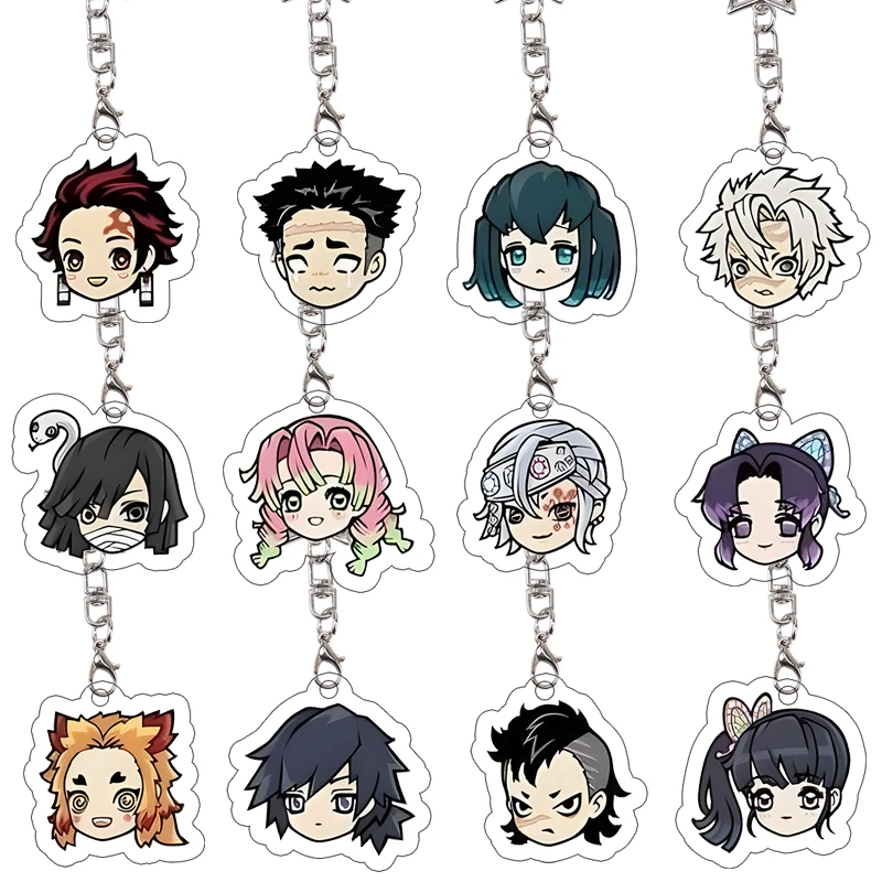 

Demon Slayer Acrylic keychain Kamado Tanjiro pendant Himejima Gyomei Tokito Muichiro Iguro Obanai Kanroji Mitsuri Collect gift