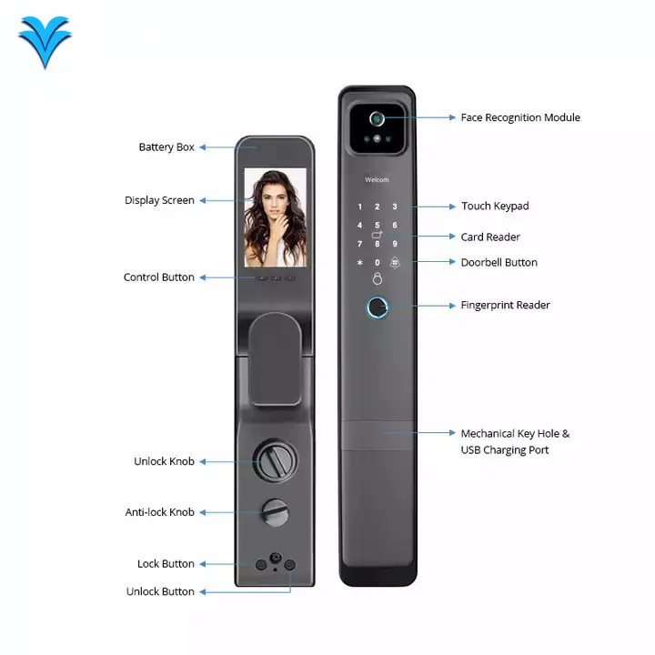 Tuya Home Wifi APP LOCK Waterproof Fingerprint Smart Door Lock Electronic Aluminum Smart Biometric Fingerprint Lock