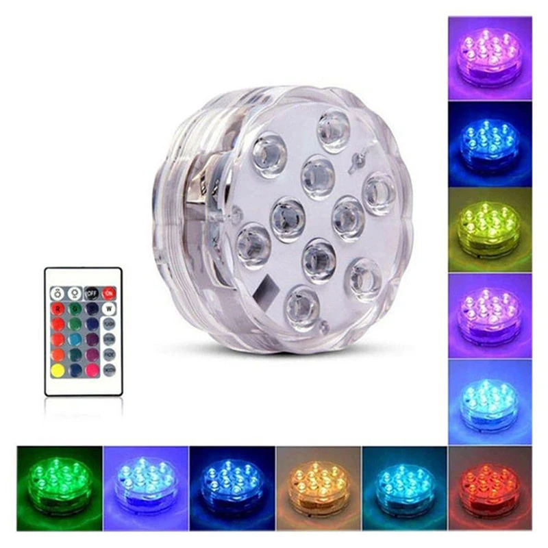 LED Diving Light With High Brightness And Remote Control Design, Seven Color Transformation Waterproof For Use In Aquariums