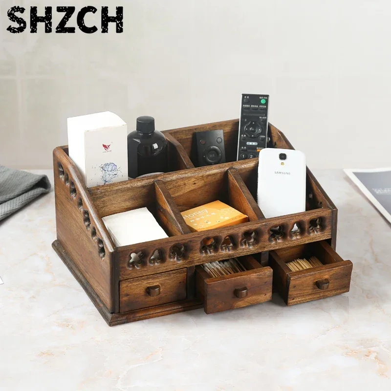 Solid Wood Storage Box Handmade Carved Moisture Proof Insect Proof Corrosion Resistant Hollow Design Pure Makeup Box