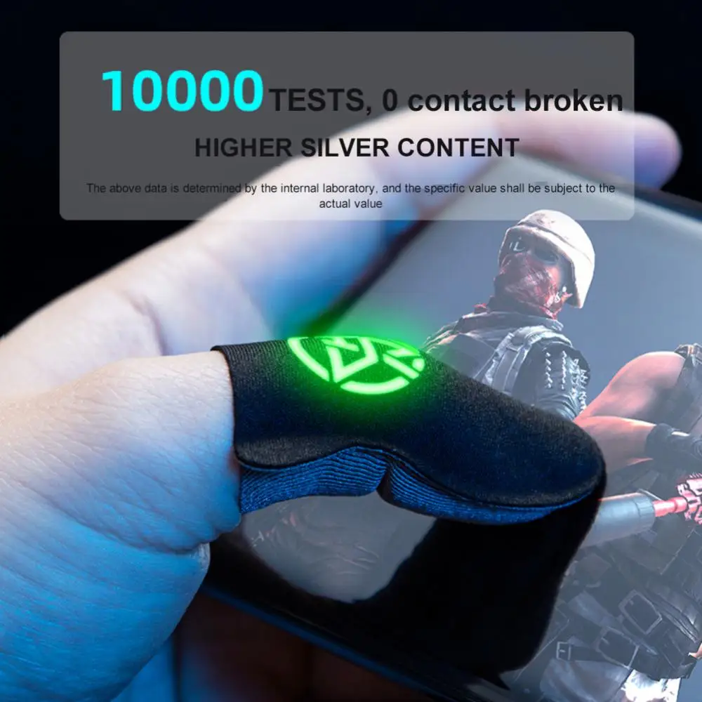 Luminous Respirável Dedo Luvas, Fingertips Cover, Game Pad Acessórios, sensível, luva do polegar, 1-4pcs