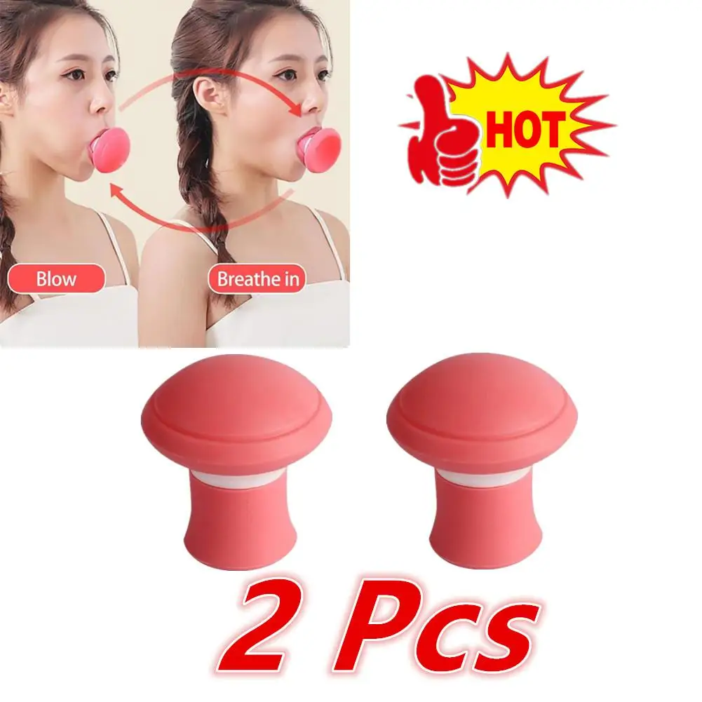 

2PC Silicone Jawline Exerciser Lifting Firming Face Double Chin Remover Ball Breathing Trainer Slimmer Muscle Training Face Lift