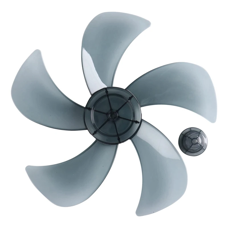 2PCS 16 Inch Fan Blades Replacement 5 Leaves With Nut Cover For Household Standing Pedestal Fan