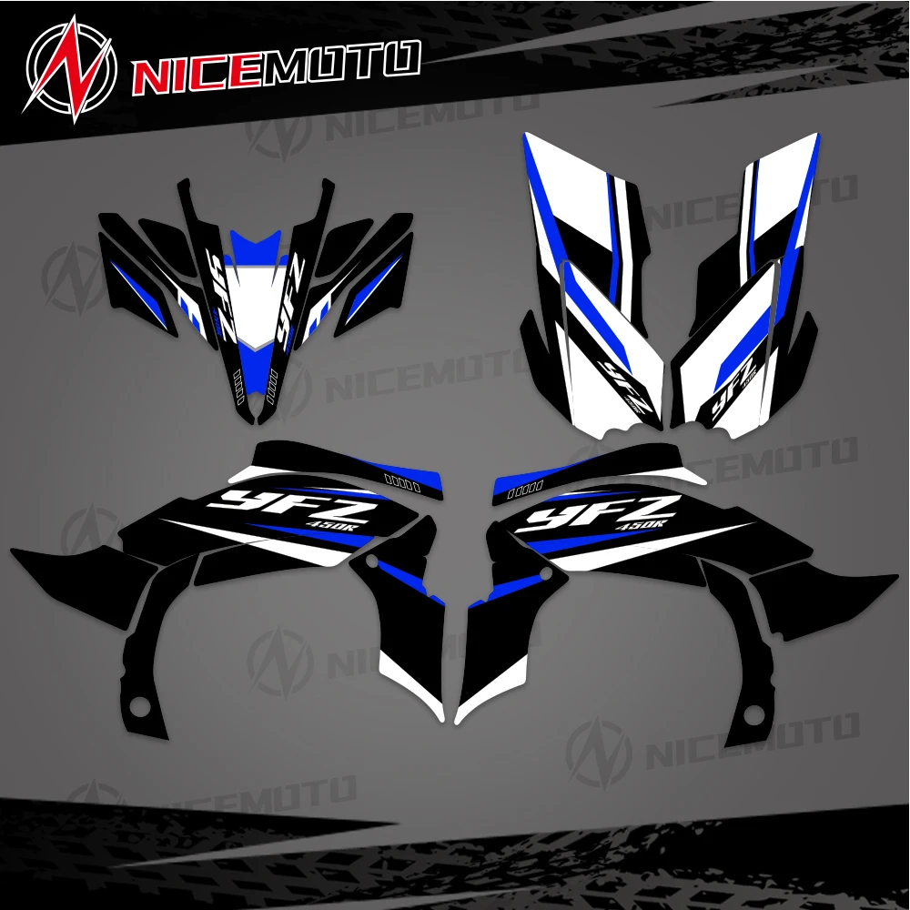 

For Yamaha YFZ 450R 450X YFZ450R YFZ450X 2009 2010 2011 2012 2013 ATV Fairing Graphics Background Decals Sticker Kit Customize