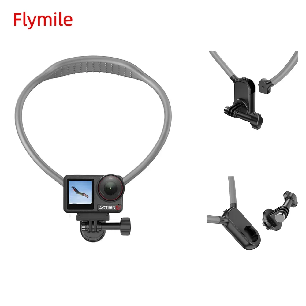 

Flymile шейное крепление для смартфона DJI Action 5Pro/Osmo 360/GoPro Hero 13/Insta360 X5, силиконовый держатель, аксессуар для экшн-камеры