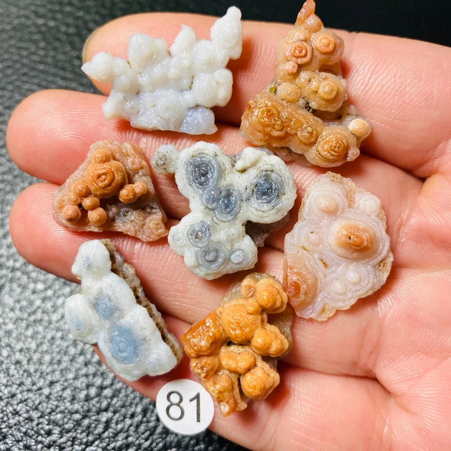 7Pcs Natural Moroccan Rose Agate Quartz Crystal Healing Stone Energy Mineral Specimen For Home Decoration