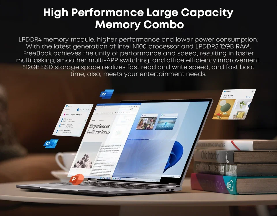 CHUWI FreeBook Tablet Laptop 2 in 1 I3 1215U Windows 11 Laptop 13.5" IPS FHD Display 12GB LPDDR5 512G SSD 2256*1504 WIFI 6 - Image 6