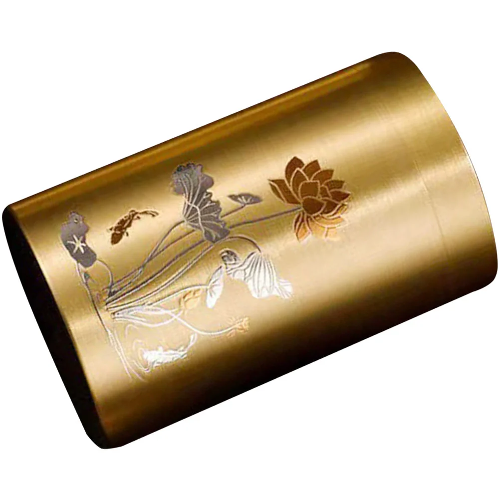 

Tea Can Brass Metal Canister Small Airtight Containers Organizer with Lid