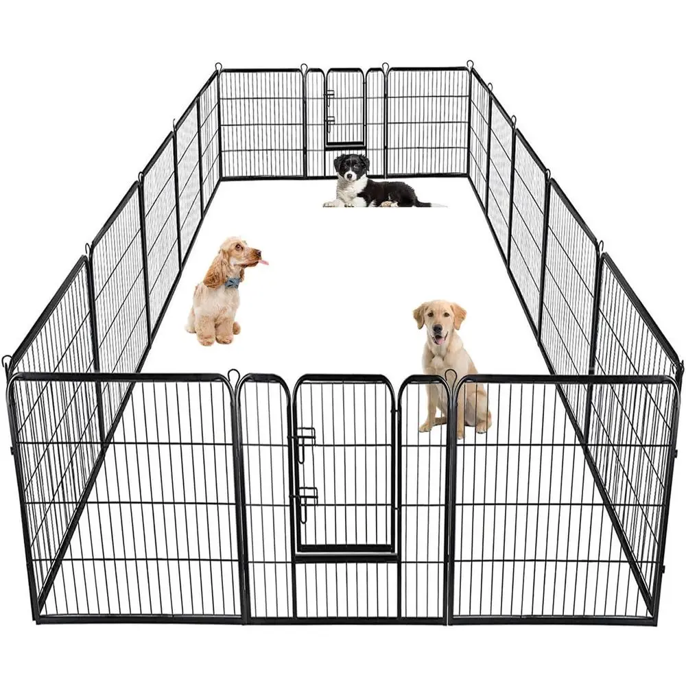 

40 Inch 16-Panel Heavy-Duty Metal Dog Exercise Pen - Indoor/Outdoor, Rust-Resistant, Removable, Tool-Free Setup, Anti-Skid, Expa