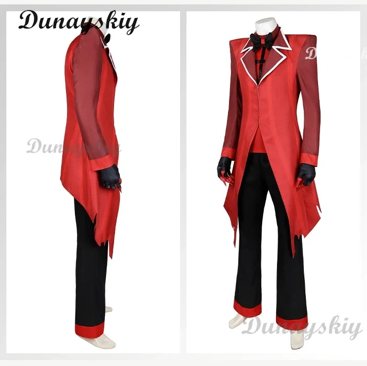 زي تنكري أنيمي ALASTOR زي تنكري أحمر زي تنكري زي موحد زي كرنفال الهالوين للبالغين