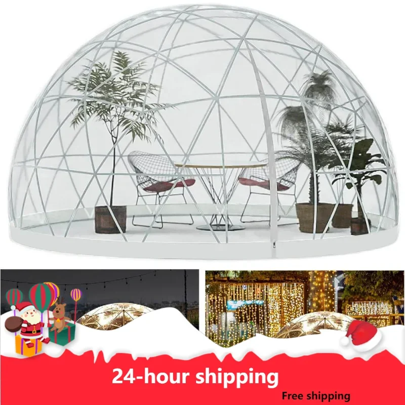 

12FT Garden Dome Igloo Tent House, Garden Igloo Tent With PVC Cover, Weatherproof Greenhouse Garden Bubble Tent