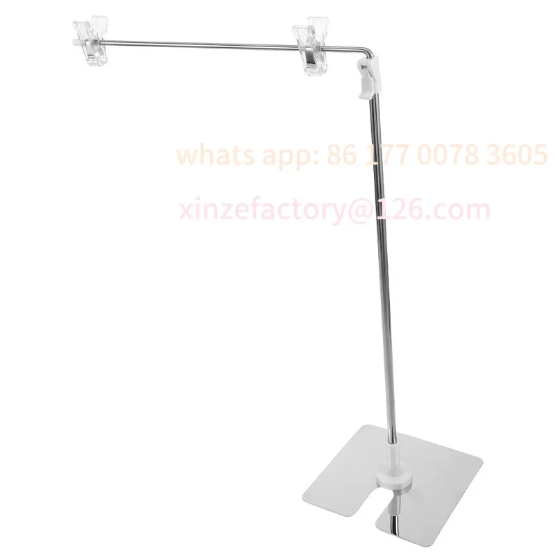

Customizable 2Pcs Stainless Steel L Shaped Adjustable Poster Holder Retractable Banner Stand Desktop Display Rack for Menu Sign