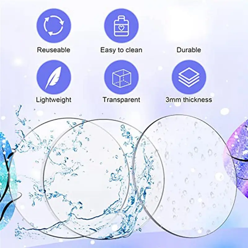 

ABJS 60 шт., прозрачные акриловые круглые диски, толстые круглые акриловые листы, акриловые круглые диски, заготовки для орнаментов (3 дюйма)