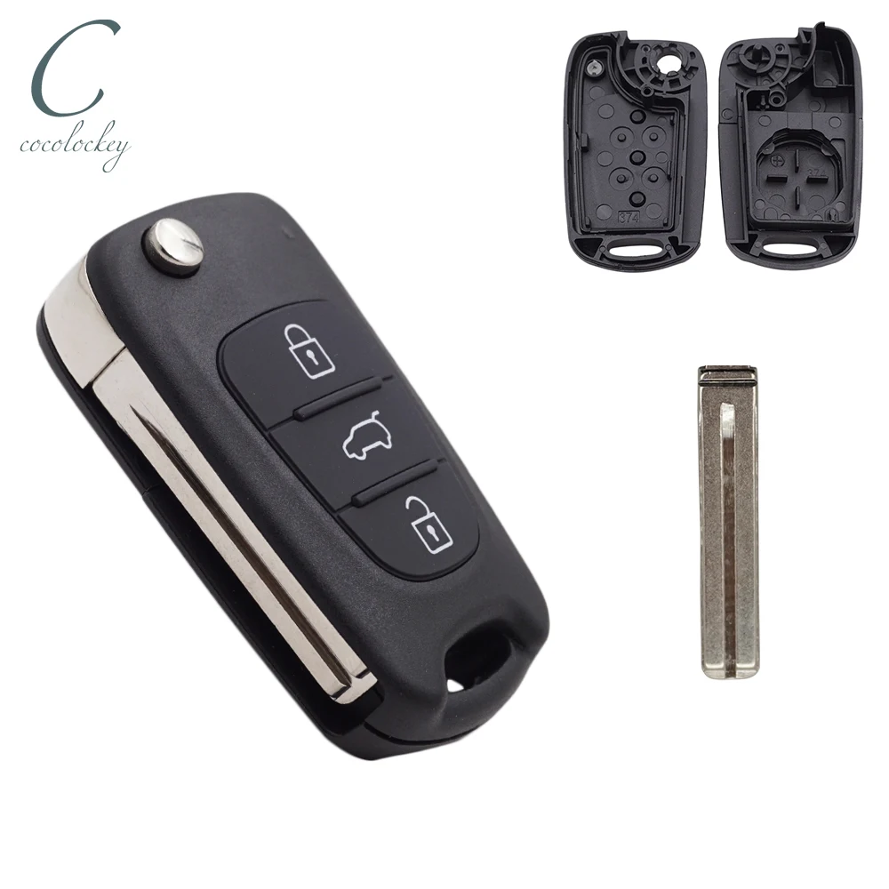 

Cocolockey Folding Flip Remote Key Shell for Hyundai i20 I30 IX35 for Kia K2 K3 K5 3Buttons Key Housing Car Accessories 2pcs Lot