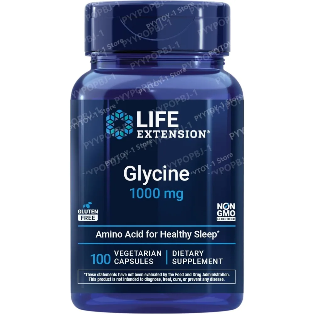 

Life Extension Glycine 1000 mg Amino Acid for Healthy Sleep Gluten Free Non GMO Vegetarian 100 Capsules
