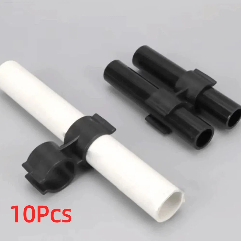 10Pcs Double-ended Dual Pipe Clip H-shaped Glossy Surface Twin Plastic Pipe Clamp 20/25/32mm No Assembly Required Tube Clips