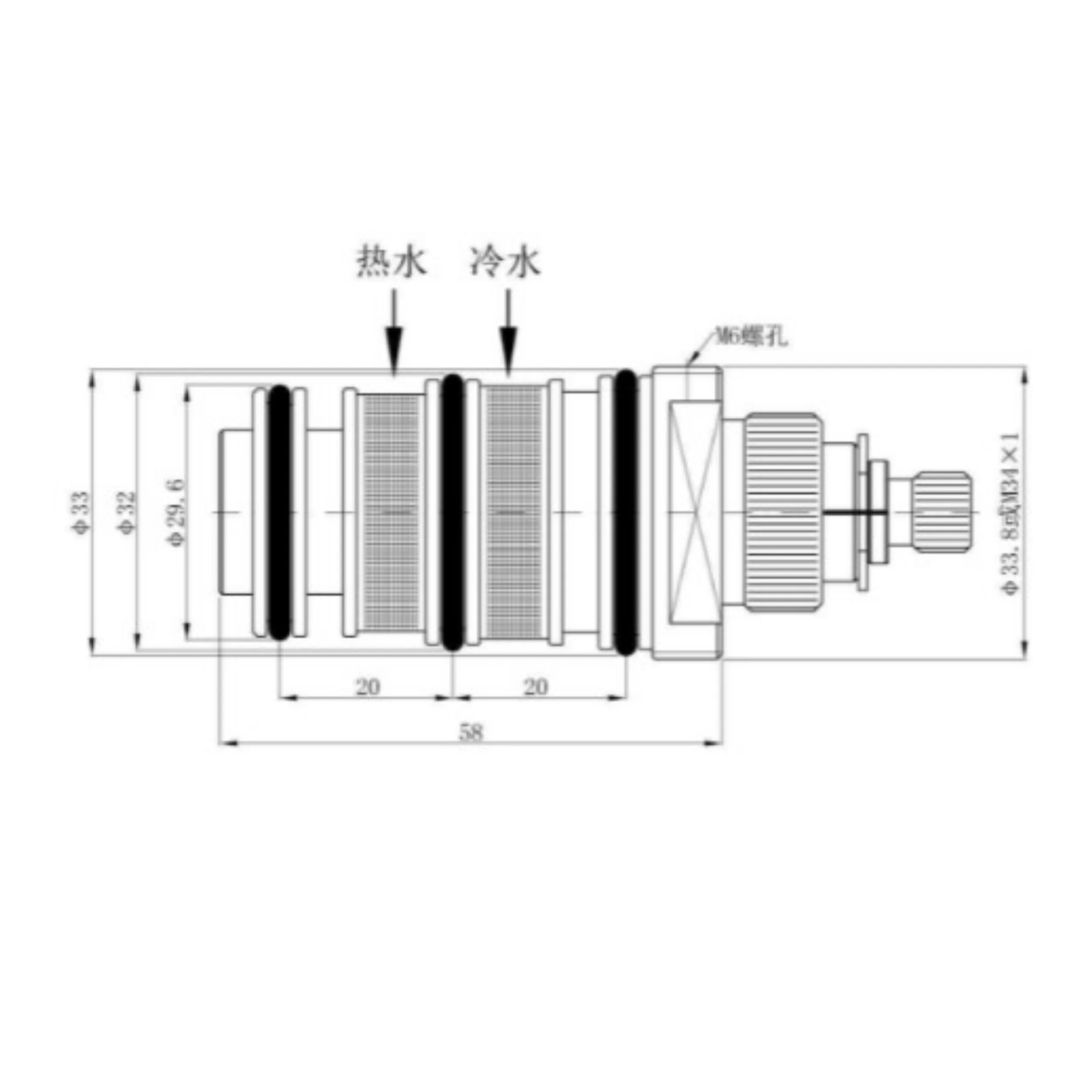 Thermostatic Shower Cartridge Brass Thermostatic Valve Spool Faucet Cartridge Bath Shower Temperature Клапан Для