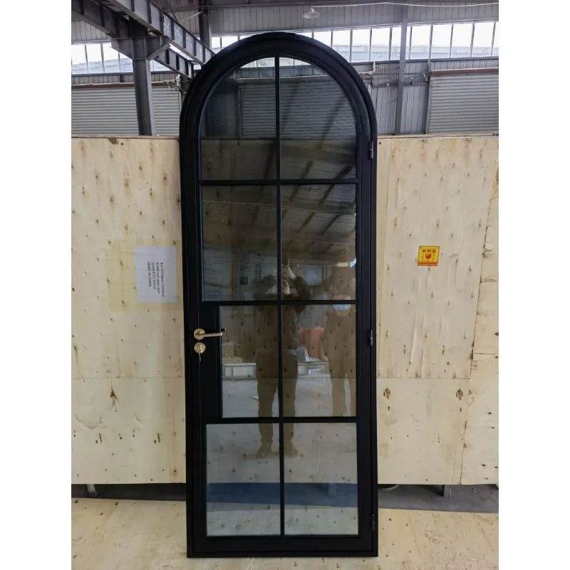 Hot Sale Wrought Iron Glass Door Arched Top Inner Door