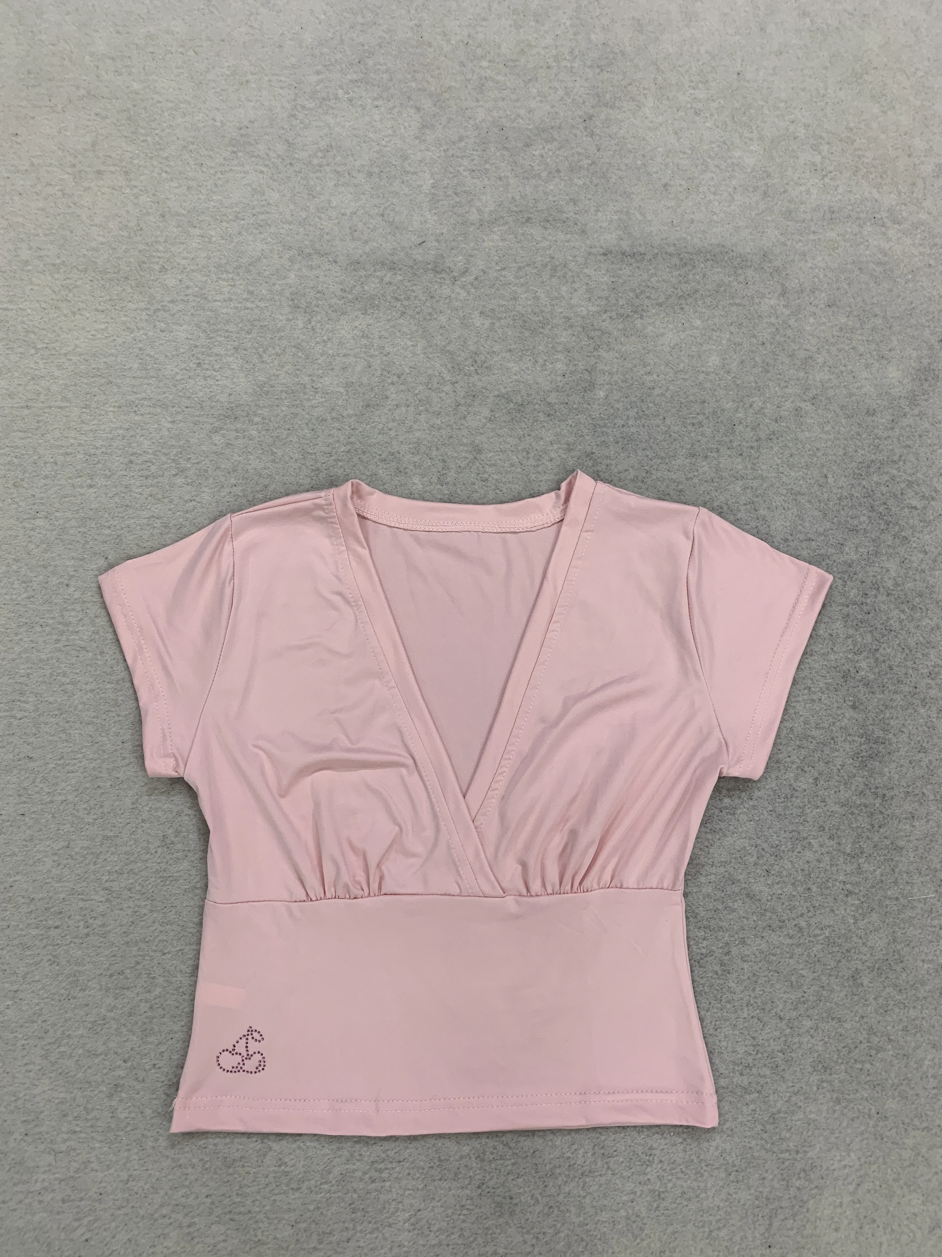 Damen V-Ausschnitt Kurzarm 3/4-Ärmel Crop-Tops, Figurbetont, Y2K Basic T-Shirts für Club, Party, Dating, Urlaub, Streetstyle, Alltagskleidung – Detail 9