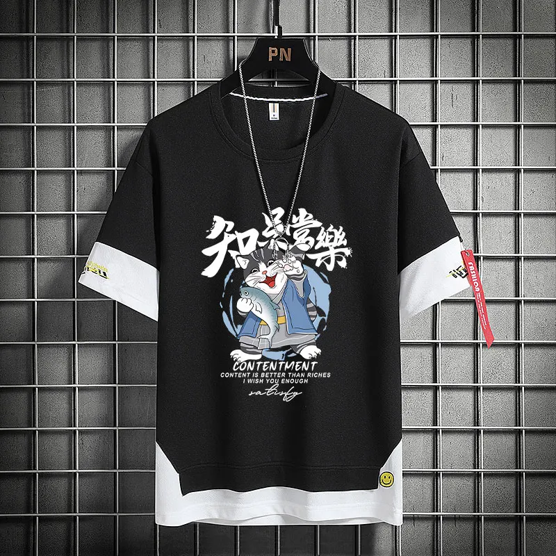 

Летняя модная новинка: футболка-имитация двойки с коротким рукавом в корейском стиле INS, свободный повседневный топ с коротким рукавом