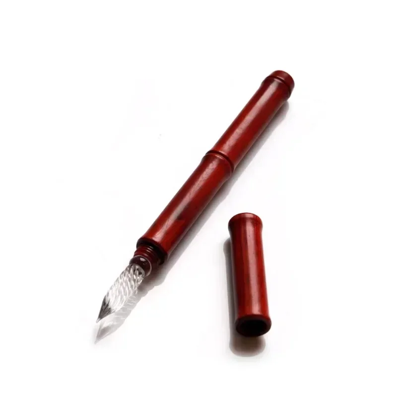 hot-new-wood-hooded-glass-dip-pens-writing-supplies-ink-pen-for-business-office-student-stationery-school-glass-dip-pens