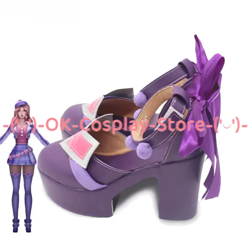 LOL Heartache & Heartthrob Caitlyn Cosplay Shoes LOL Valentine's Day Cosplay Prop Halloween Carnival Boots PU Shoes Custom Made