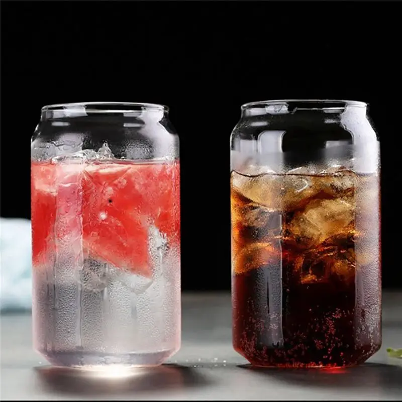 A7THK-12 Pack Can Shape Glass Fashion Water Milk Juice Simple Juice Cup Beer Glass Shake Glass Dessert Cup Cola Mug, 400ML