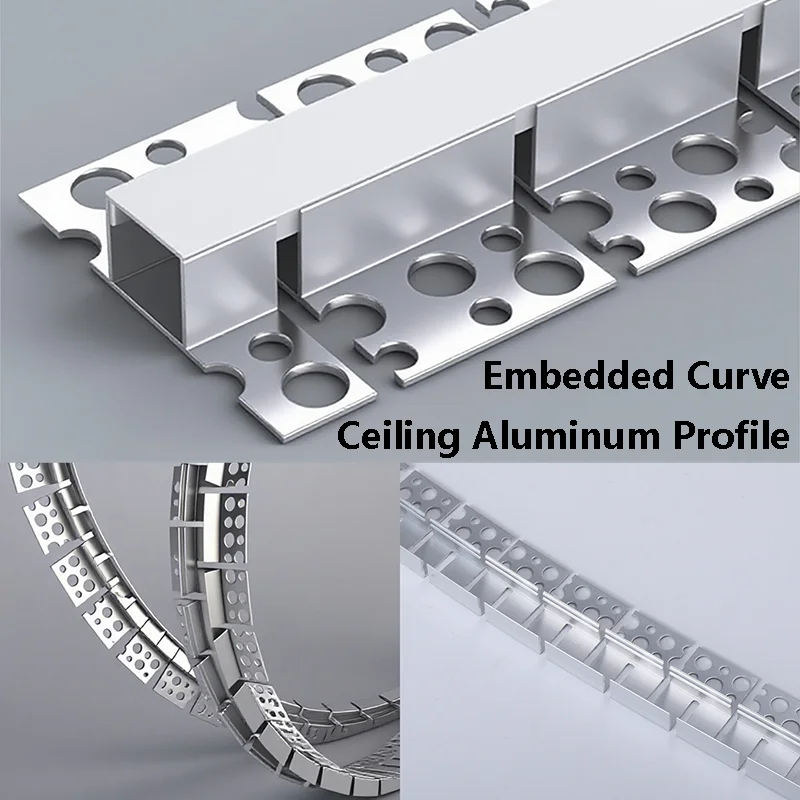 フレキシブルで曲げられるアルミプロファイル1010-2010-3010シリコン拡散チャンネル埋め込み曲線天井壁リニアハードストリップライト