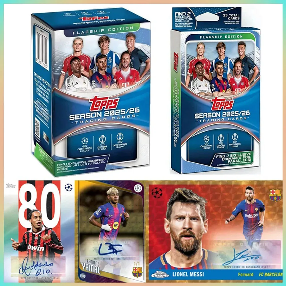 

Новая официальная коллекционная карточка Topps 2026 года: Серия карточек футбольных звезд Лиги чемпионов UCC с автографами Месси и Ямала – подарки для фанатов