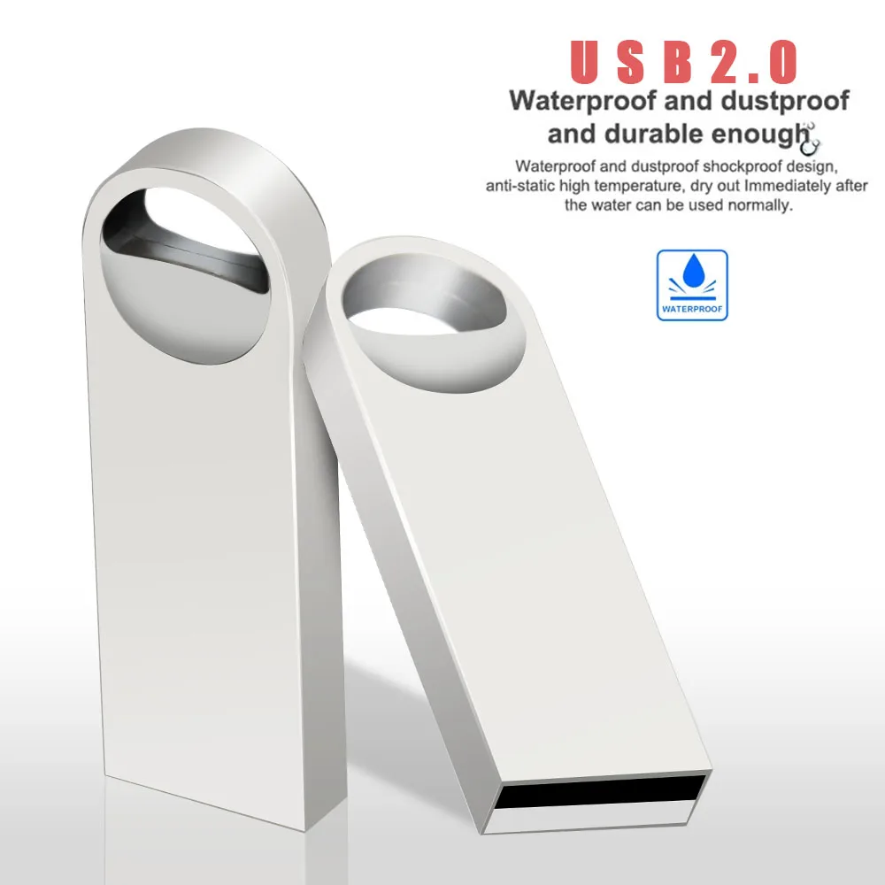 

New Usb Fash Drive 64GB 32GB 16GB 8GB 4GB Pen Drive флешка Flash Drive Waterproof Silver U Disk Memoria Cel Usb Stick Gift