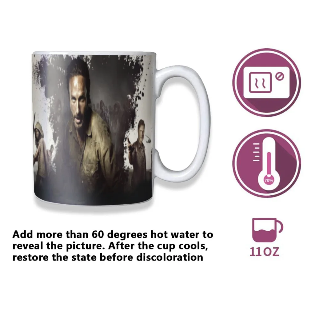 The Walking Dead Horror Mugs Cup Changing Color Magic Mugs Heat Sensitive Tea Cup Coffee Mug Gift Mug Drop Shipping