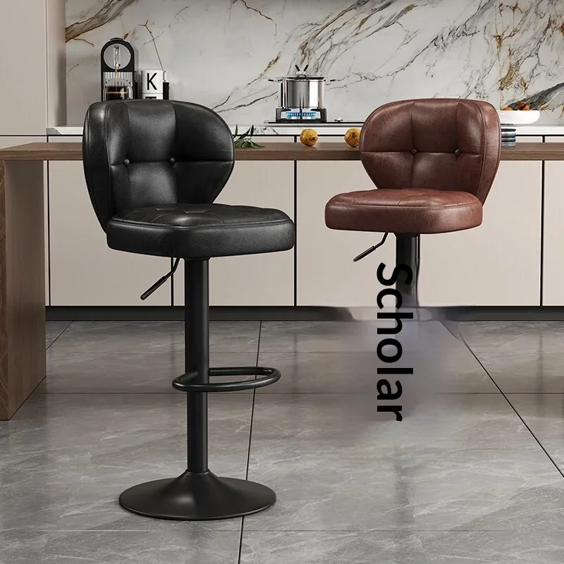 

Bar Stool Adjustable Height Luxury Backrest Bar Chair Home Kitchen Counter Reception Stand Exhibit US EU Market Bar Stools