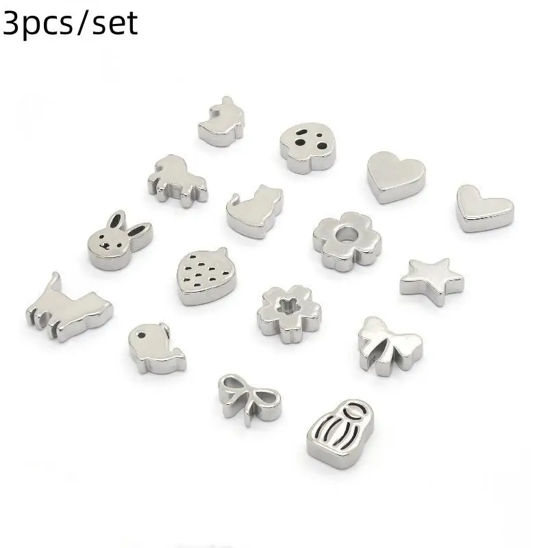 3Pcs Stainless Steel Cute Shaped Spacer Beads Polished Long Shine For Matcha Sifting Beads - Japanese Tea Ceremony Tool
