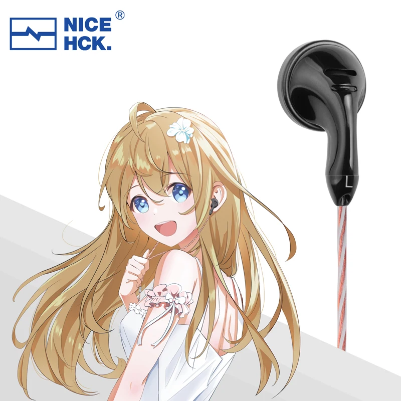 NiceHCK-auriculares con micrófono B70, cascos brillantes de cabeza plana, elemento de carbono de 14,8mm, controlador chapado, auriculares HIFI, tapones para los oídos deportivos para dormir