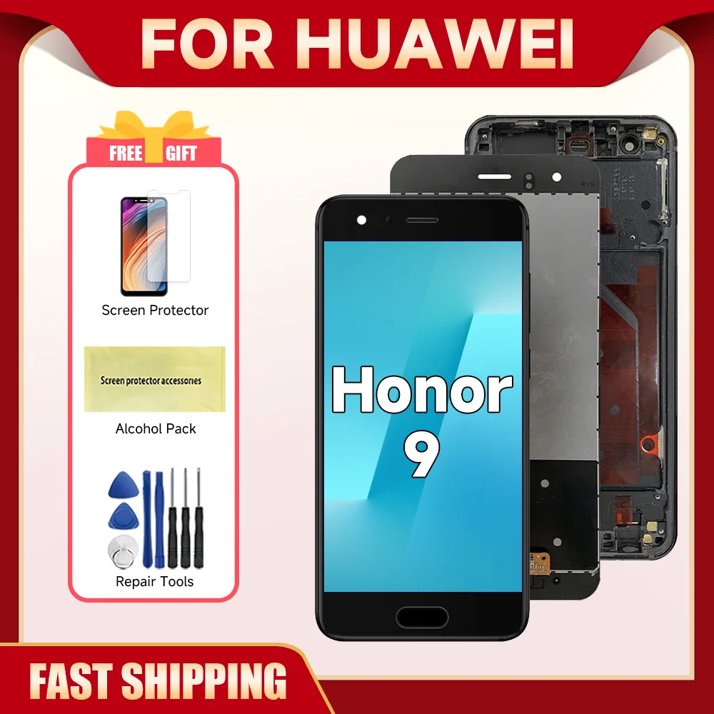 For HUAWEI Honor 9 5.15''For Honor9 STF-AL00 AL10 TL10 L09 LCD Display Touch Screen Digitizer Assembly Replacement