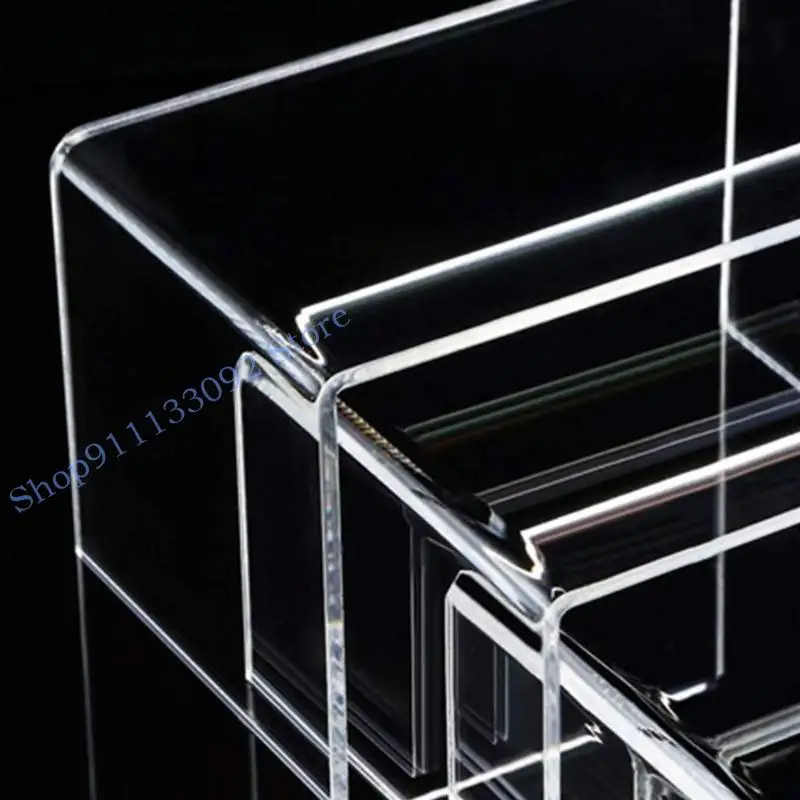 

H9ED 3 Pcs Clear Acrylic Product Stand Jewelry Display Riser Shelf Showcase Fixtures for Candy Treat Action Figure Display