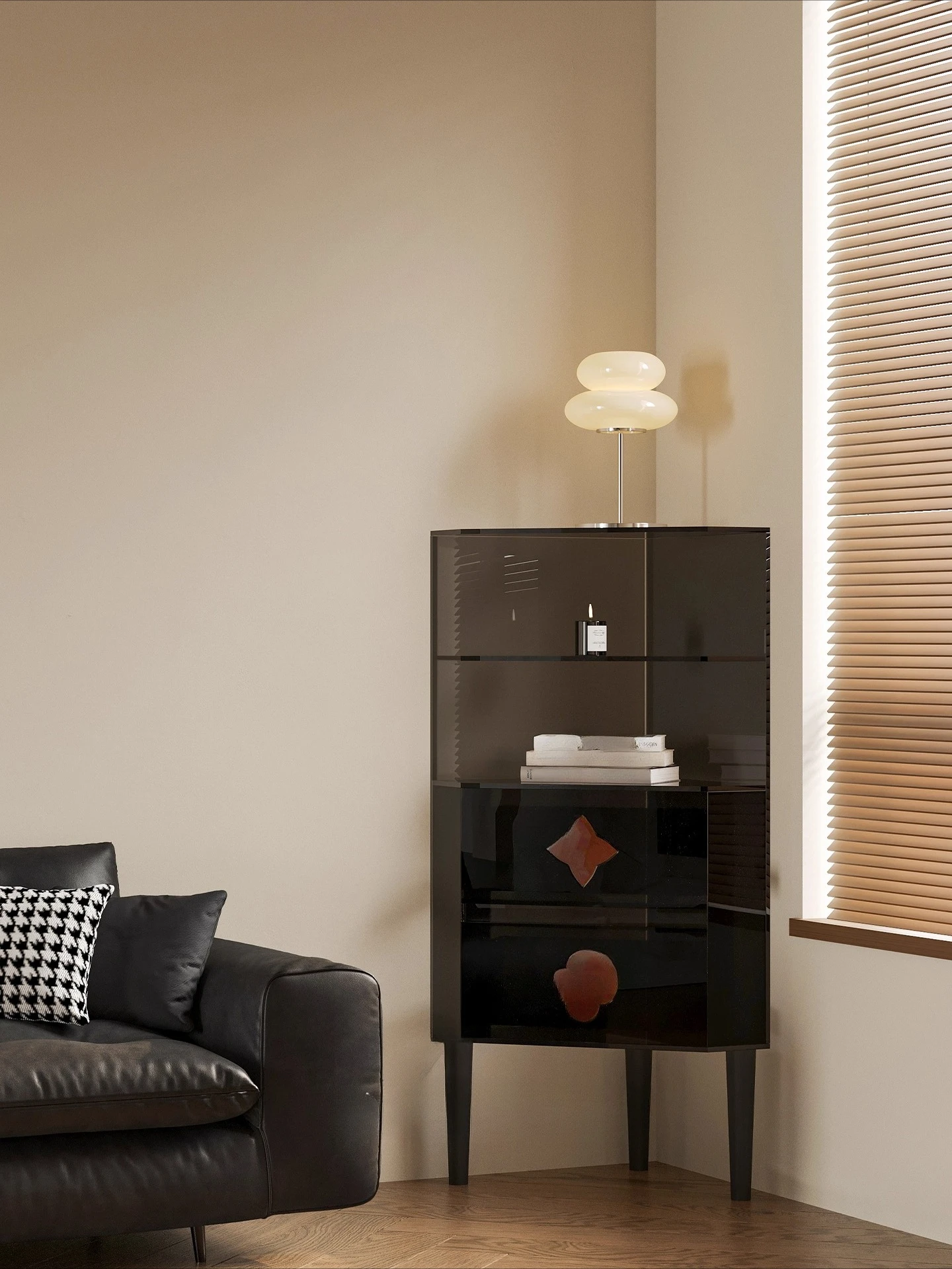Home triangle cabinet, simple acrylic corner rack, corner wine cabinet against the wall corner storage cabinet