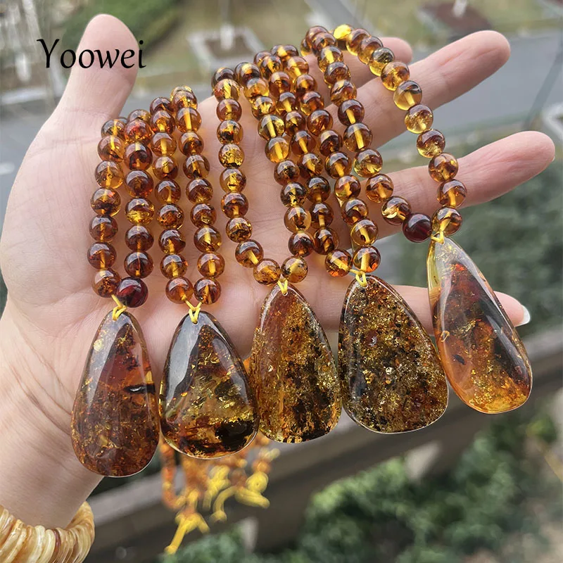 7mm Floral Amber Necklace Real Natural Flower Beads Prayer Mala Rosary Bracelet 100% Original Stone New Unique Pendant Jewelry