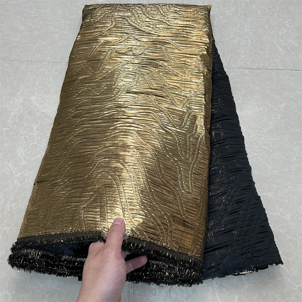 

2025Высокое качество, африканский нигерийский тюль, кружевная ткань, органза, вышивка, гипюр, парча, жаккардовые свадебные платья, вечерние платья, 5 ярдов